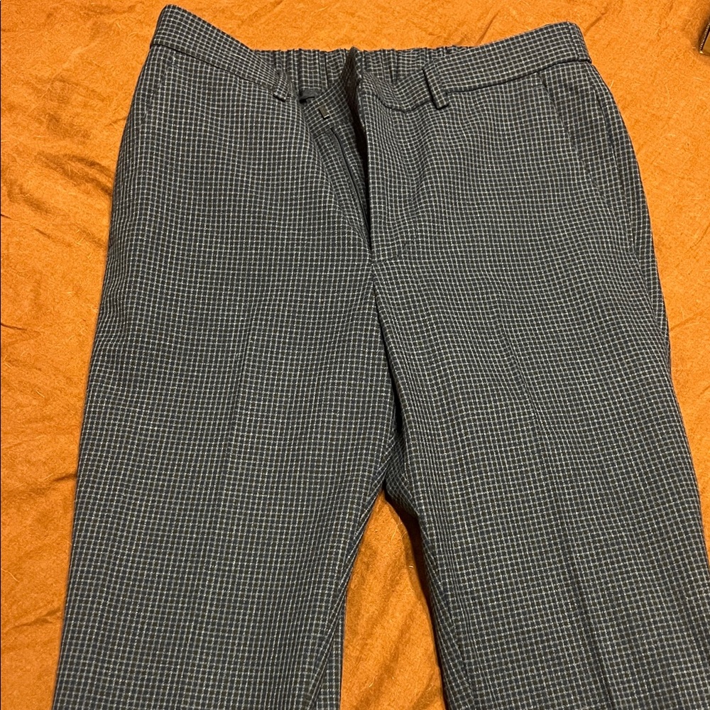 Blue and Charcoal Checkered Pants